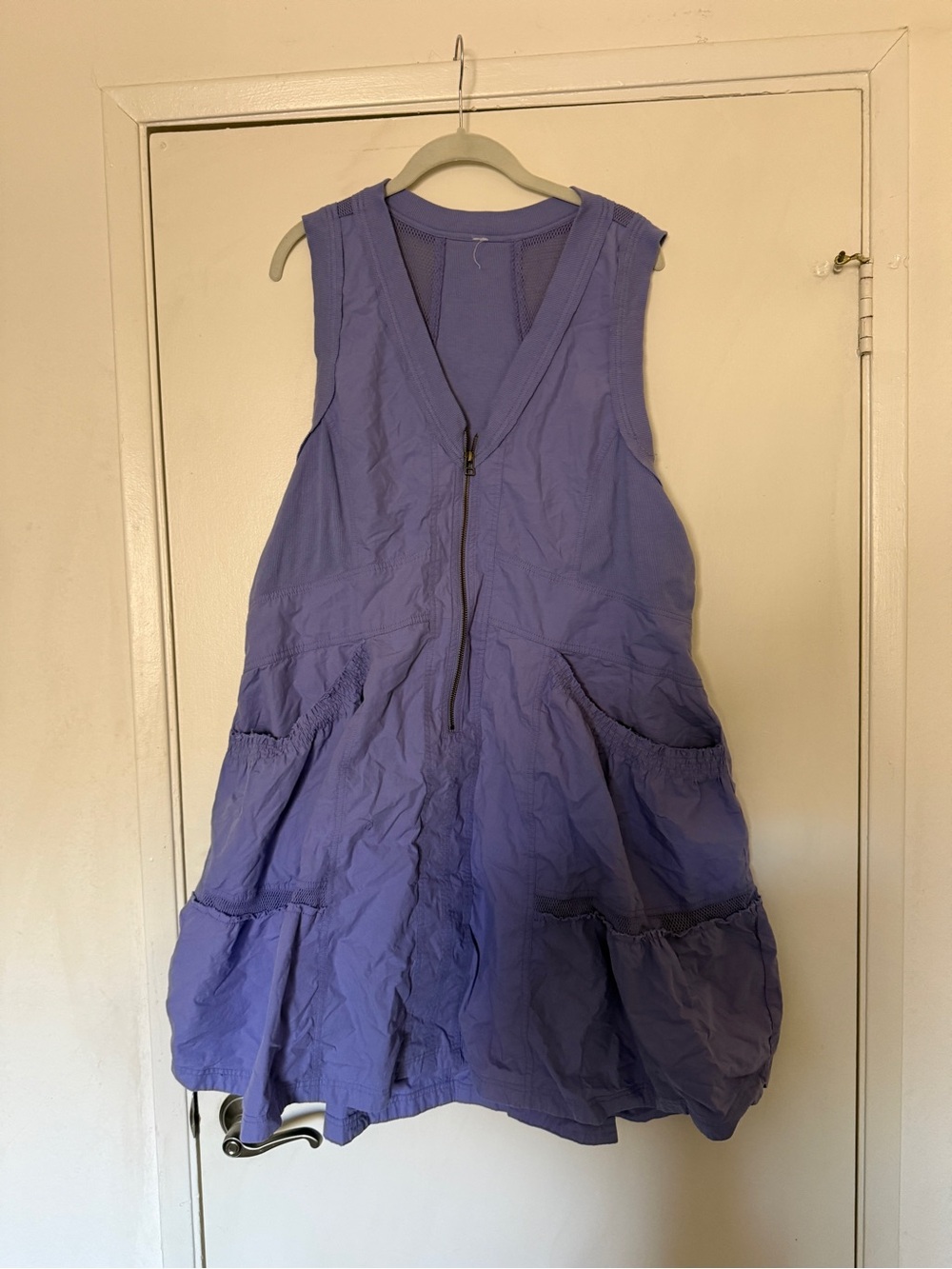 Anthropologie Lavender Zip-Front Sleeveless Mini Dress